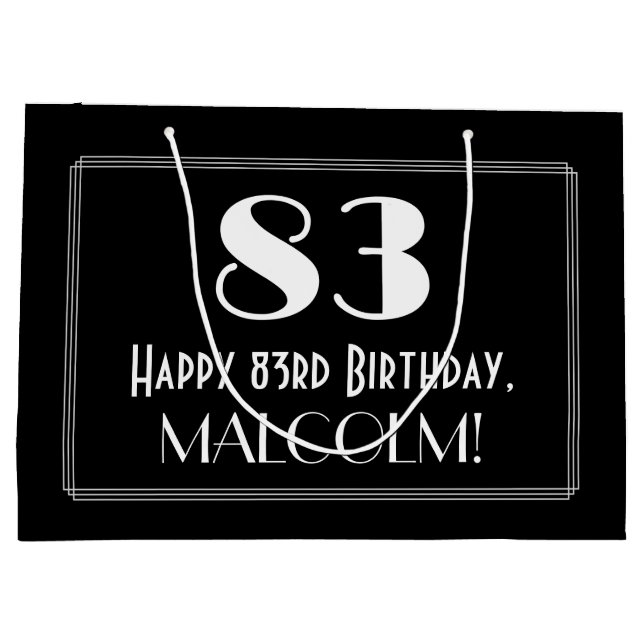 83:e födelsedagen: Art Deco Inspired Stil "83", Na (Baksidan)