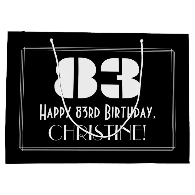 83:e födelsedagen ~ Art Deco Inspired Titta "83" + (Baksidan)