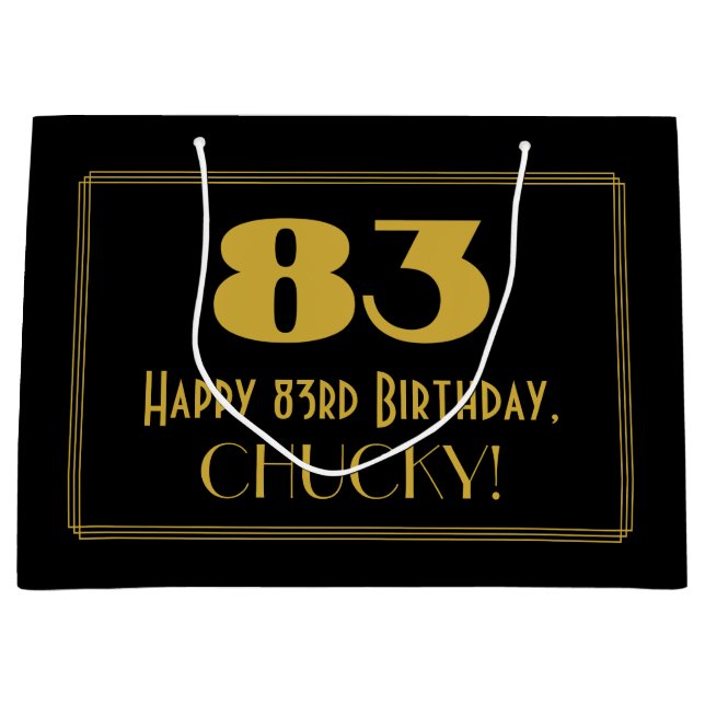 83:e födelsedagen - Art Deco Inspired Titta "83" o (Framsidan)