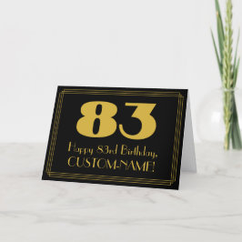 83:e födelsedagen: Art Deco Inspired Titta "83" oc Kort