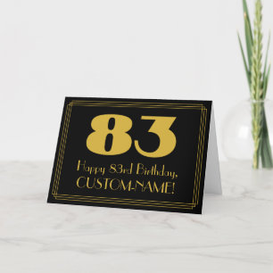83:e födelsedagen: Art Deco Inspired Titta "83" oc Kort