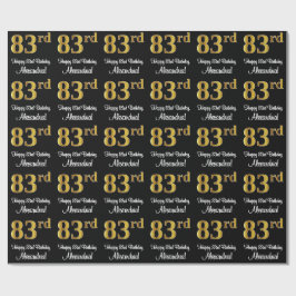 83:e födelsedagen: Elegant Luxurious Faux Guld Tit Presentpapper