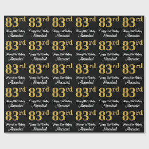 83:e födelsedagen: Elegant Luxurious Faux Guld Tit Presentpapper