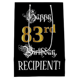 83:e födelsedagen ~ Finare-skript; Faux Guld-titta