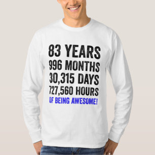 83:e födelsedagen // Funny Manar's Birthday Count T Shirt