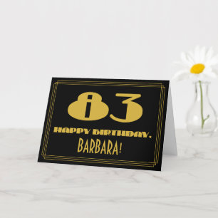 83:e födelsedagen: Namn + Art Deco Inspired (83) Kort