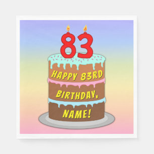 83:e födelsedagen: Roligt Cake and Candles + Anpas Pappersservett
