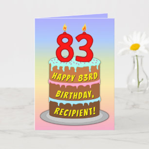 83:e födelsedagen - Roligt Cake & Candles, med ege Kort