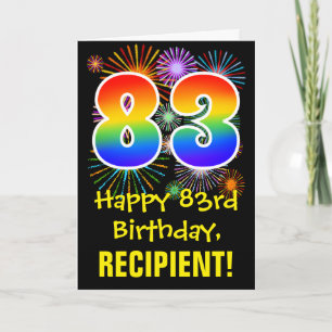 83:e födelsedagen: Roligt Fireworks Mönster + Rain Kort