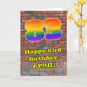 83:e födelsedagen: Roligt Graffiti-Inspired Rainbo Kort