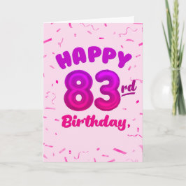 83:e födelsedagskort med eget namn och ballongnumm kort