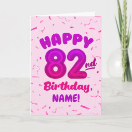 83rd Balloon Number Custom Name Birthday Card Kort