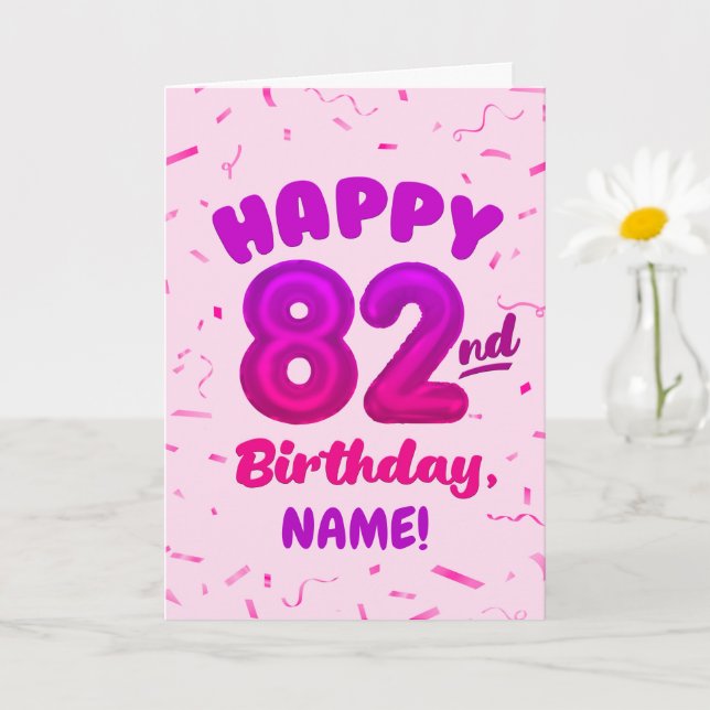 83rd Balloon Number Custom Name Birthday Card Kort (Liten växt)