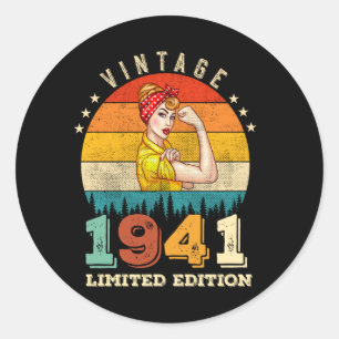 84-årig dag 1941 Vintage 84:e födelsedagen Kvinnor Runt Klistermärke