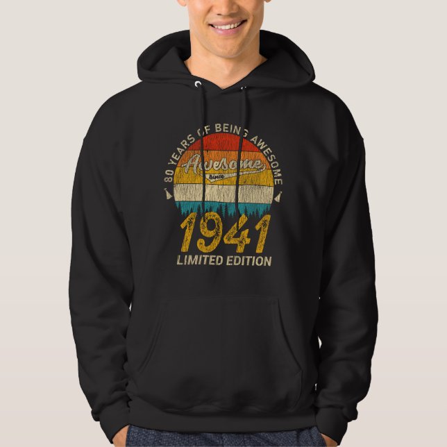 84-åriga 1941 Retro Fantastisk 84:e födelsedagspre Hoodie (Framsida)
