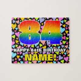 84:e födelsedag - Roligt, hjärtklappning + "84" Pussel