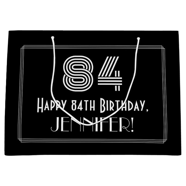 84:e födelsedagen - Art Deco Inspired Titta "84" o (Framsidan)