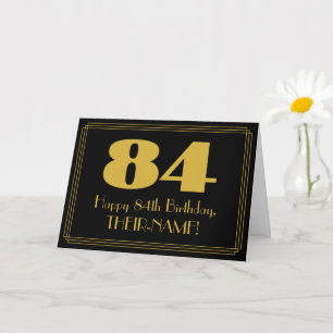 84:e födelsedagen: Art Deco Inspired Titta "84" oc Kort