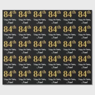 84:e födelsedagen: Elegant Luxurious Faux Guld Tit Presentpapper