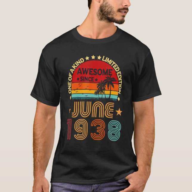 84:e födelsedagen Fantastisk sedan juni 1938 Vinta T Shirt (Framsida)