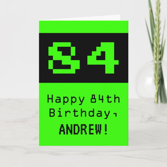 84:e födelsedagen: Nerdy / Geeky Stil "84" och Nam Kort (Framsida)