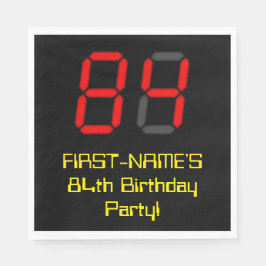 84:e födelsedagen: Red Digital Clock Stil "84" + N Pappersservett
