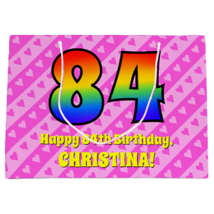 84:e födelsedagen: Rosa Rand & Hearts, regnbåge nr