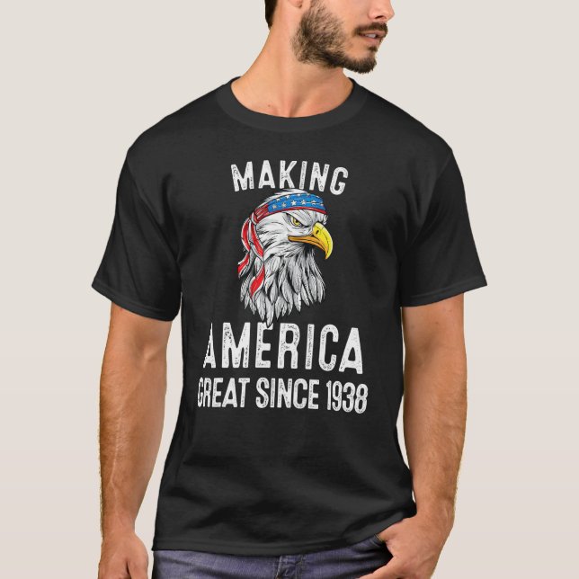 84:e födelsedagen Skapar Amerika Underbart sedan 1 T Shirt (Framsida)