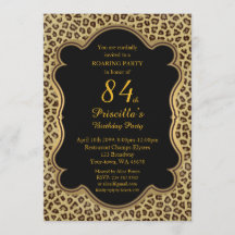 84:e,Födelsedagsfest 84:e,Cheetah, Black & Guld