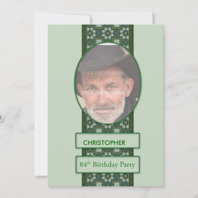 84:e Födelsedagsfest inbjudan Lägg till Bild och (Framsida)