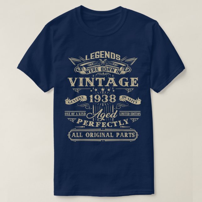 84:e födelsedagspresent för blad födda 1938 84 år t shirt (Design framsida)