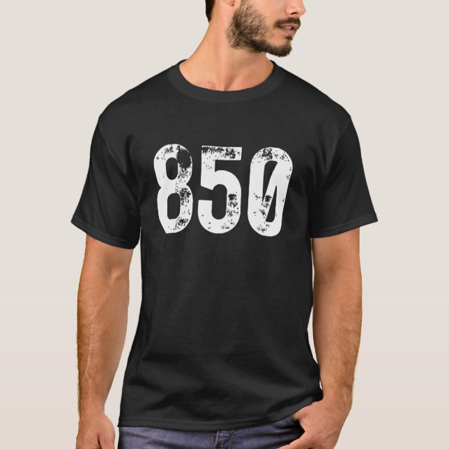 850 Area Code Tallahassee FL Mobile Telephone Area T Shirt (Framsida)