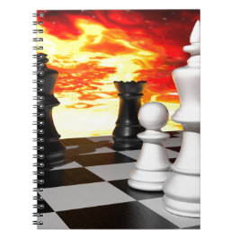 - 851253 FUTURISTISKA CHESS GAME BRANDBAKGRUND WAL ANTECKNINGSBOK