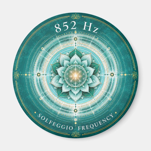 852 Hz Solfeggio-frekvensmagnet | Livets blomma Magnet (Framsidan)