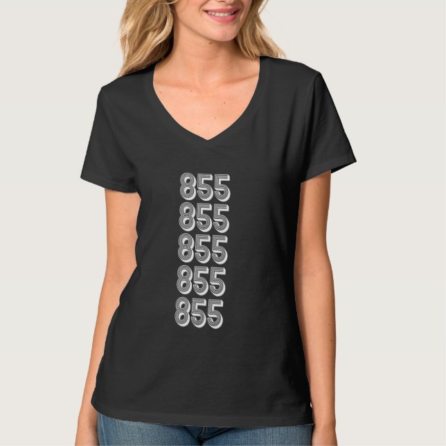 855 Områdeskod Camden NJ T Shirt (Framsida)