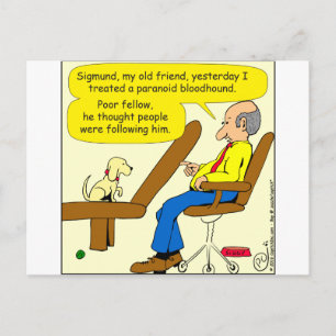 856 paranoid tecknad för blodhund vykort