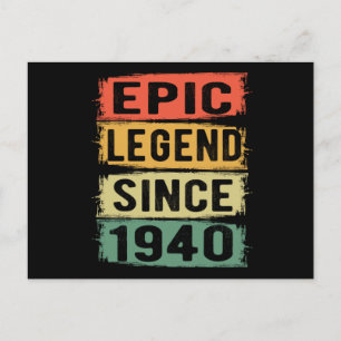 85 år gammal Födelsedag 1940 Episk Legend 85-årsda Vykort