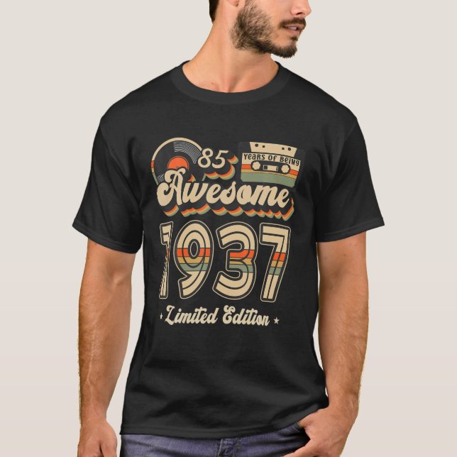 85-åriga Retro 85:e födelsedagsgåvan, bästa från 1 T Shirt (Framsida)