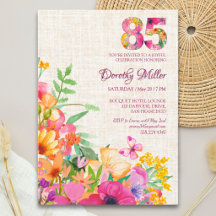 85 Års Blommor Blommig Linne 85-årsdag