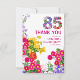 85 års Elegant Garden Blommigt - 85:e födelsedagen Tack Kort