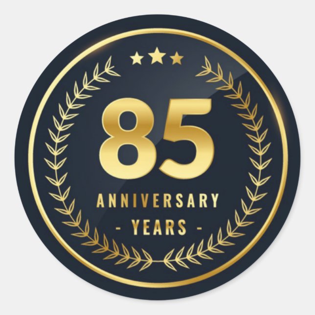 85-årsdag - kuvertförsegling runt klistermärke (Framsida)