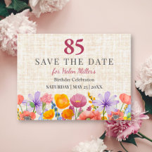 85-årsfirande Blommor 85 år Trädgård Save the Date