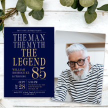 85-årsfirande Mannen Myten Legenden Foto