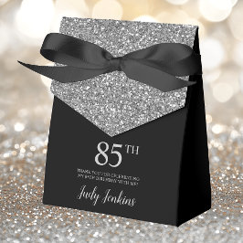 85-årsfirande Silverglitter Tack Presentaskar