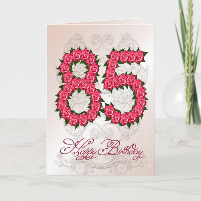 85-årskort med ro och löv kort (Framsida)