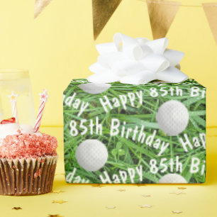 85-årspresent Golfbollar på gräs Inpackningspapper Presentpapper