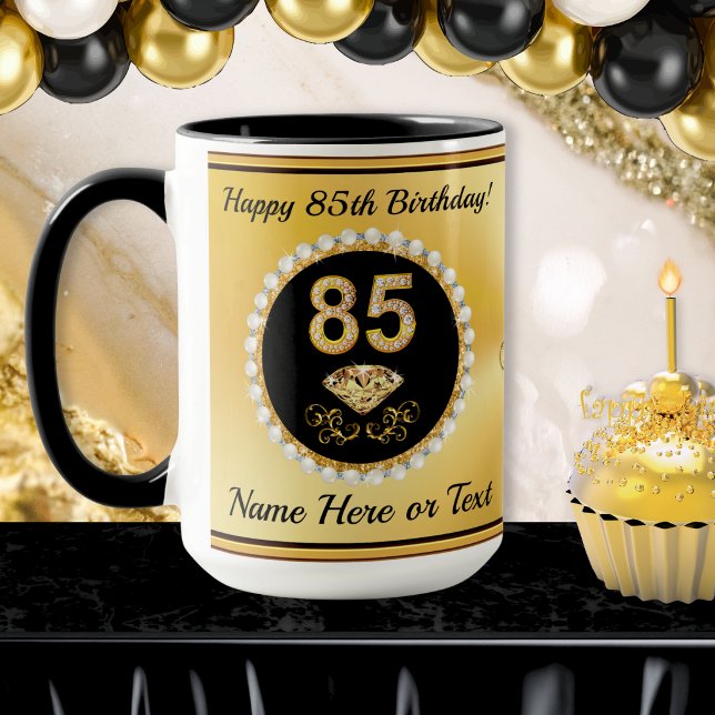 85-årspresenter till henne, 85-årsmugg mugg (Happy 85th birthday gifts for grandma, mom .85th birthday mugs. Cheap, 85th birthday gifts for her.)