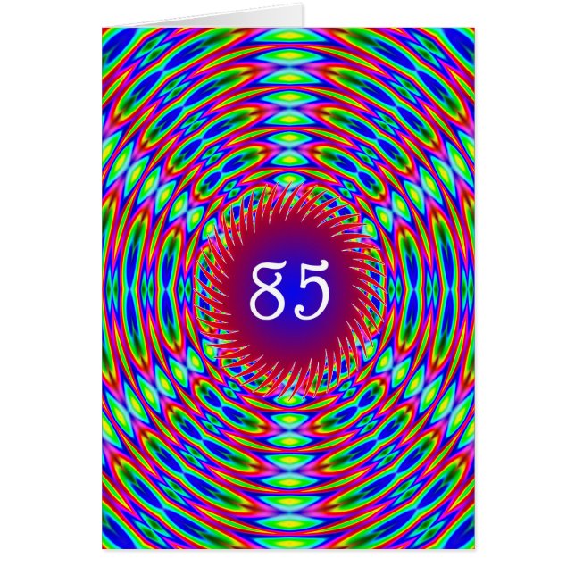 85:e Abstrakten på födelsedagen: Trippy Swirls Hälsningskort (Framsidan)