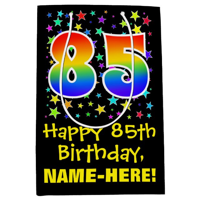 85:e födelsedag: Färga stjärnor Mönster och regnbå (Framsidan)