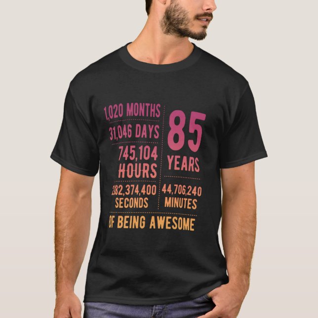 85:e födelsedag Manar Kvinnor i unga 85 år T Shirt (Framsida)